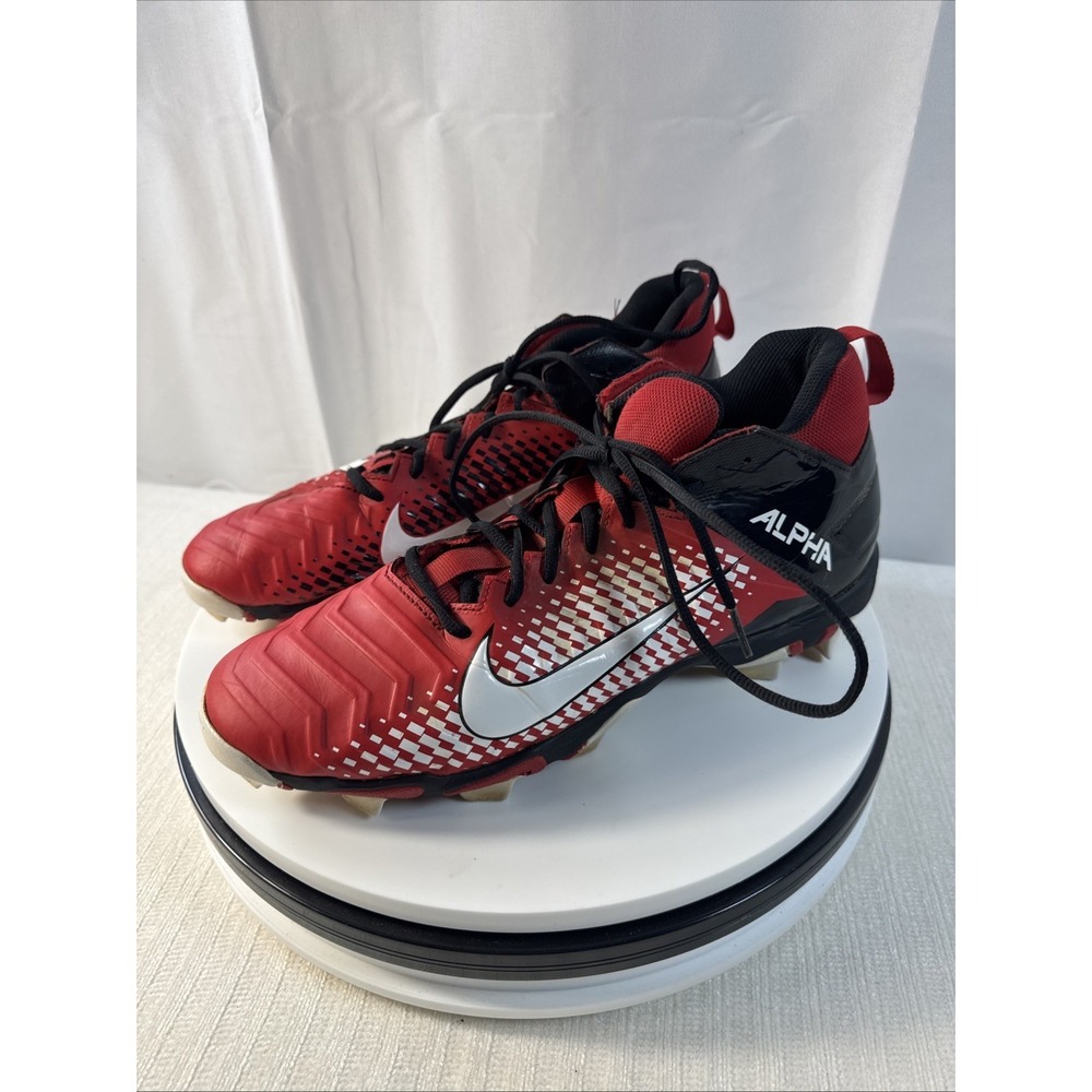 Nike Alpha Menace 2 Shark Foosball Cleats Men's Sz 10.5 Red/black/white